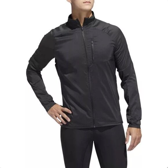 Adidas Energy Running Solar Jacket Men's Black Lightweight Full Zip medium - Picture 2 of 8